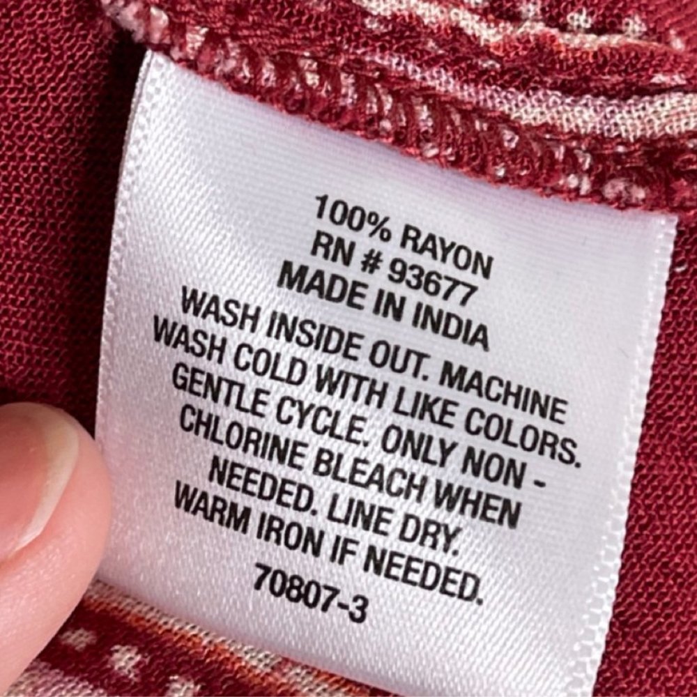 ANA | Red Striped 3/4 Elastic Sleeve Blouse with Waist Tie | Size M - Picture 8 of 10